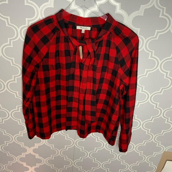MADEWELL flannel button down shirt size small - Picture 4 of 7